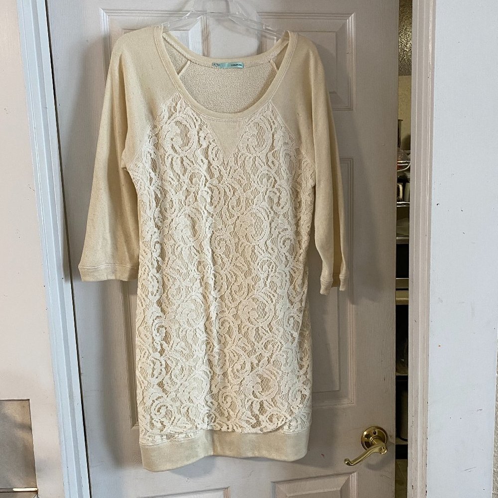 LIKE NEW Cream Sweater Dress